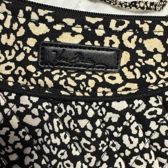 Vera Bradley Black & White Leopard Print Crossbody Shoulder Adjustable Neutral - Picture 11 of 13